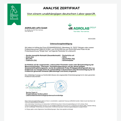 Shilajit Original Harz aus dem Altai Gebirge - Abgefüllt und laborgeprüft in DE | 27g | 50% Fulvinsäure und 9% Huminsäure | Authentisches Mumijo Shilajit kaufen - SCHWARZESGOLD